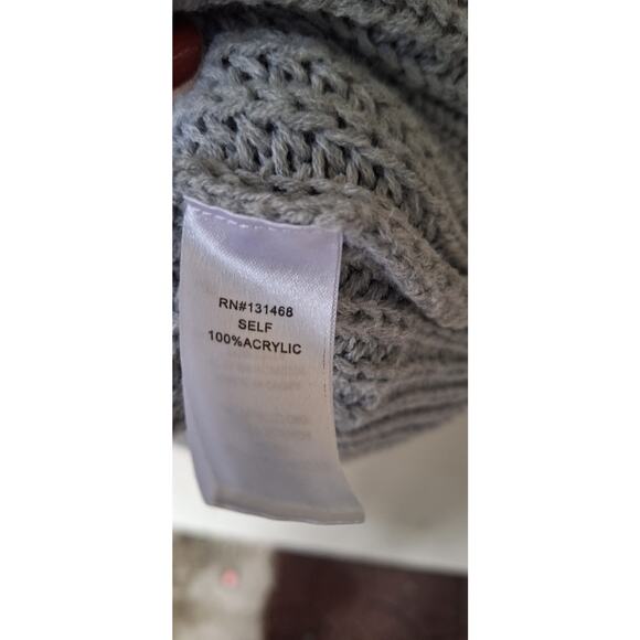 VICI Peace & Love Open Long Cardigan Sweater Knit Duster Gray Black S/M Comfort - Picture 9 of 9